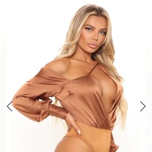 Champagne bodysuit blouse